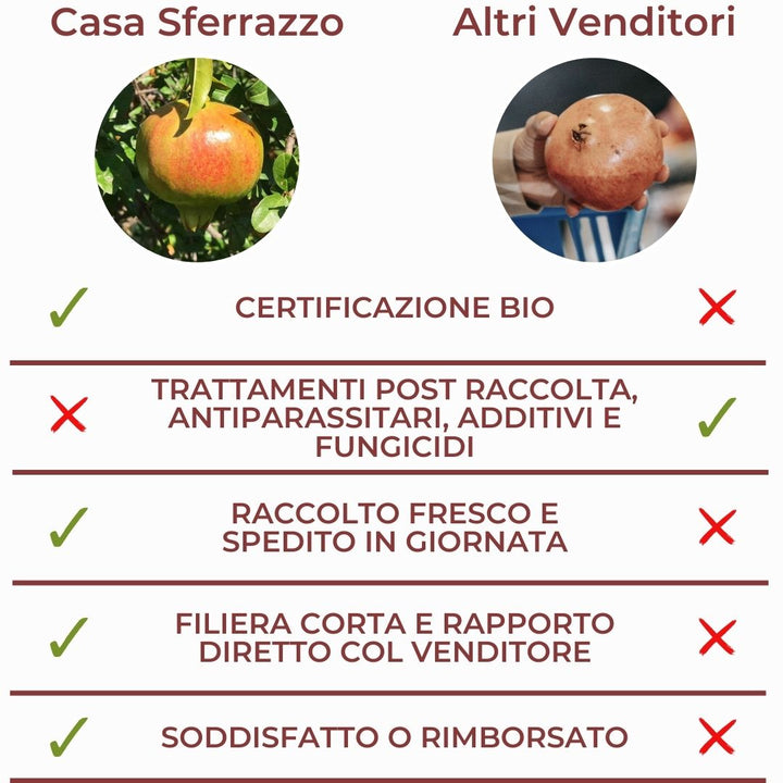 Confronto tra la Melagrana di Casa Sferrazzo e quella degli altri venditori